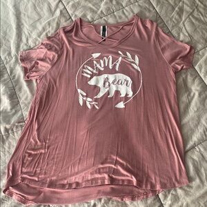 Mama Bear Graphic Women's Pink Tee